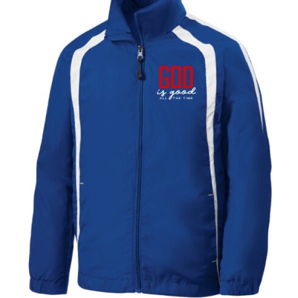 He Is Good All The Time Youth Christian Colorblock Jacket - ClaimedbyGodDesigns