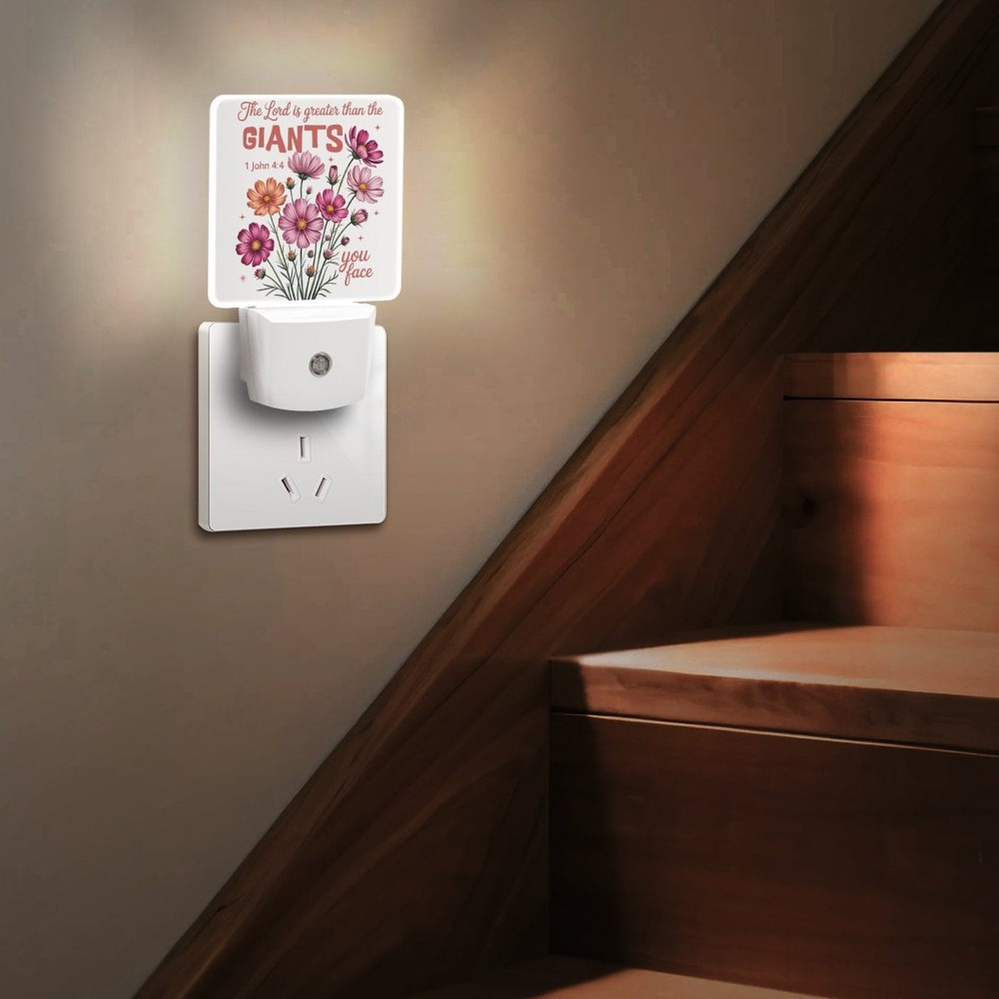 He Is Greater Than The Giants Christian Night Light For Kids - ClaimedbyGodDesigns