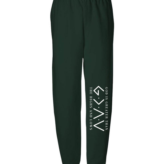 He Is Greater Than The Highs And Lows Youth Christian Sweatpants - ClaimedbyGodDesigns