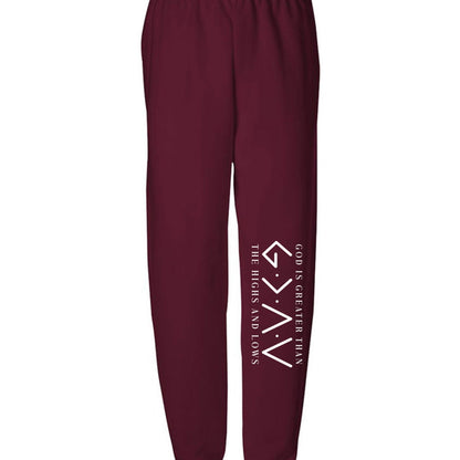 He Is Greater Than The Highs And Lows Youth Christian Sweatpants - ClaimedbyGodDesigns