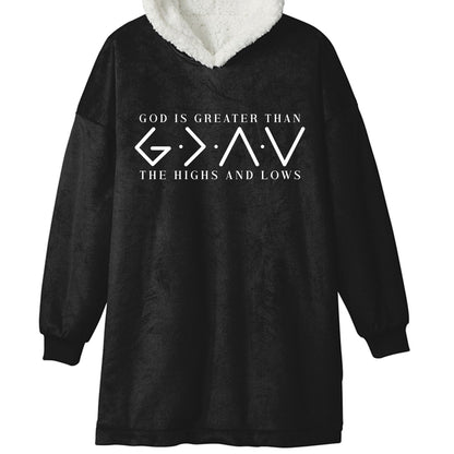 He Is Greater Unisex Premium Wearable Blanket - ClaimedbyGodDesigns
