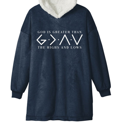 He Is Greater Unisex Premium Wearable Blanket - ClaimedbyGodDesigns