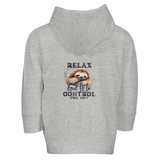 He Is In Control Christian Toddler Zip Fleece Hooded Sweatshirt - ClaimedbyGodDesigns