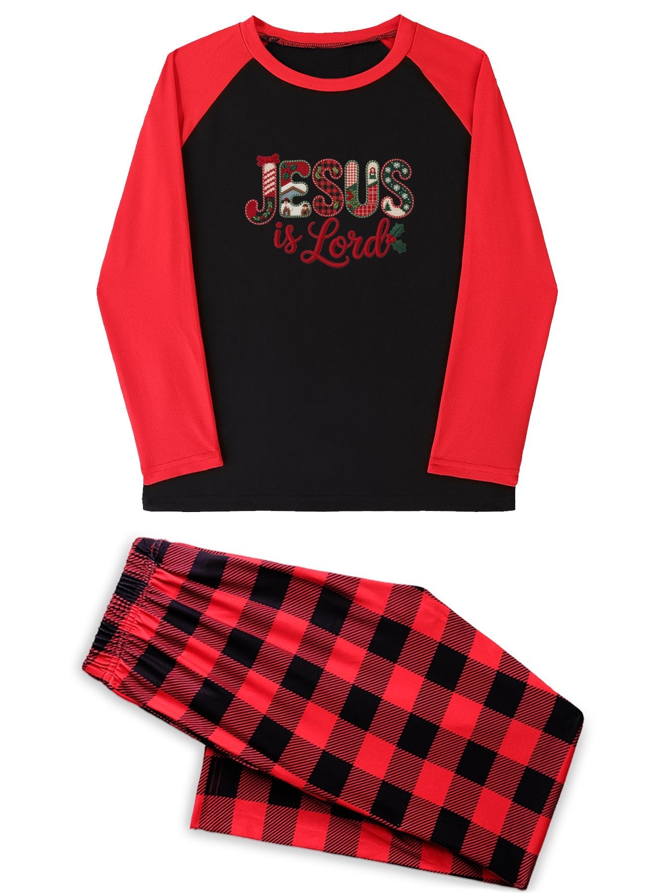 He Is Lord Unisex Adult Christian Christmas Plaid Pajamas - ClaimedbyGodDesigns