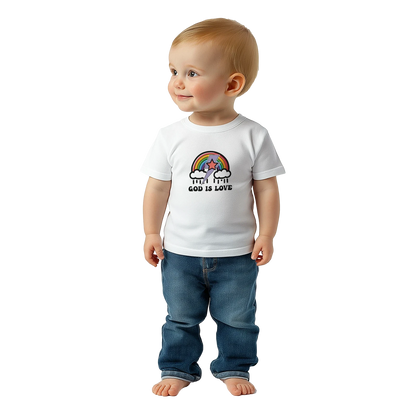 He Is Love Christian Baby Crewneck T-shirt - ClaimedbyGodDesigns