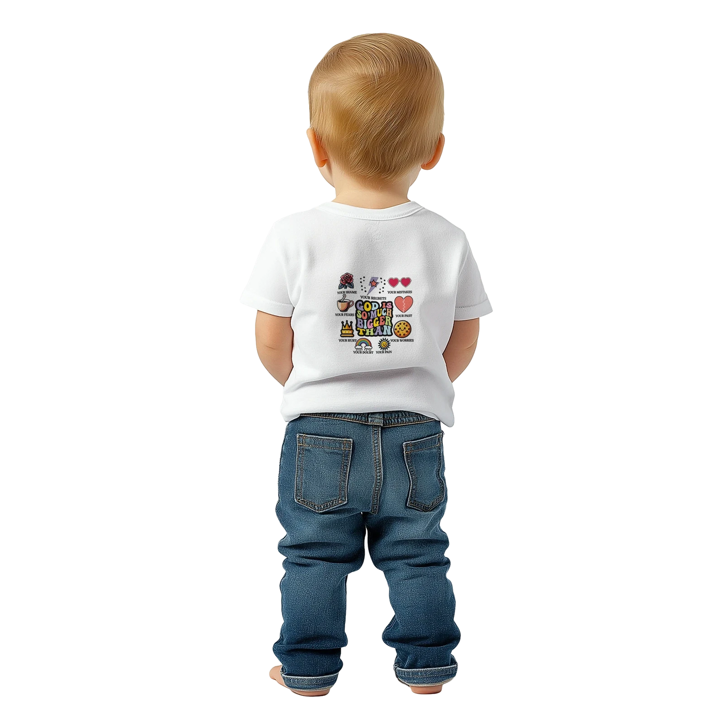 He Is Love Christian Baby Crewneck T-shirt - ClaimedbyGodDesigns