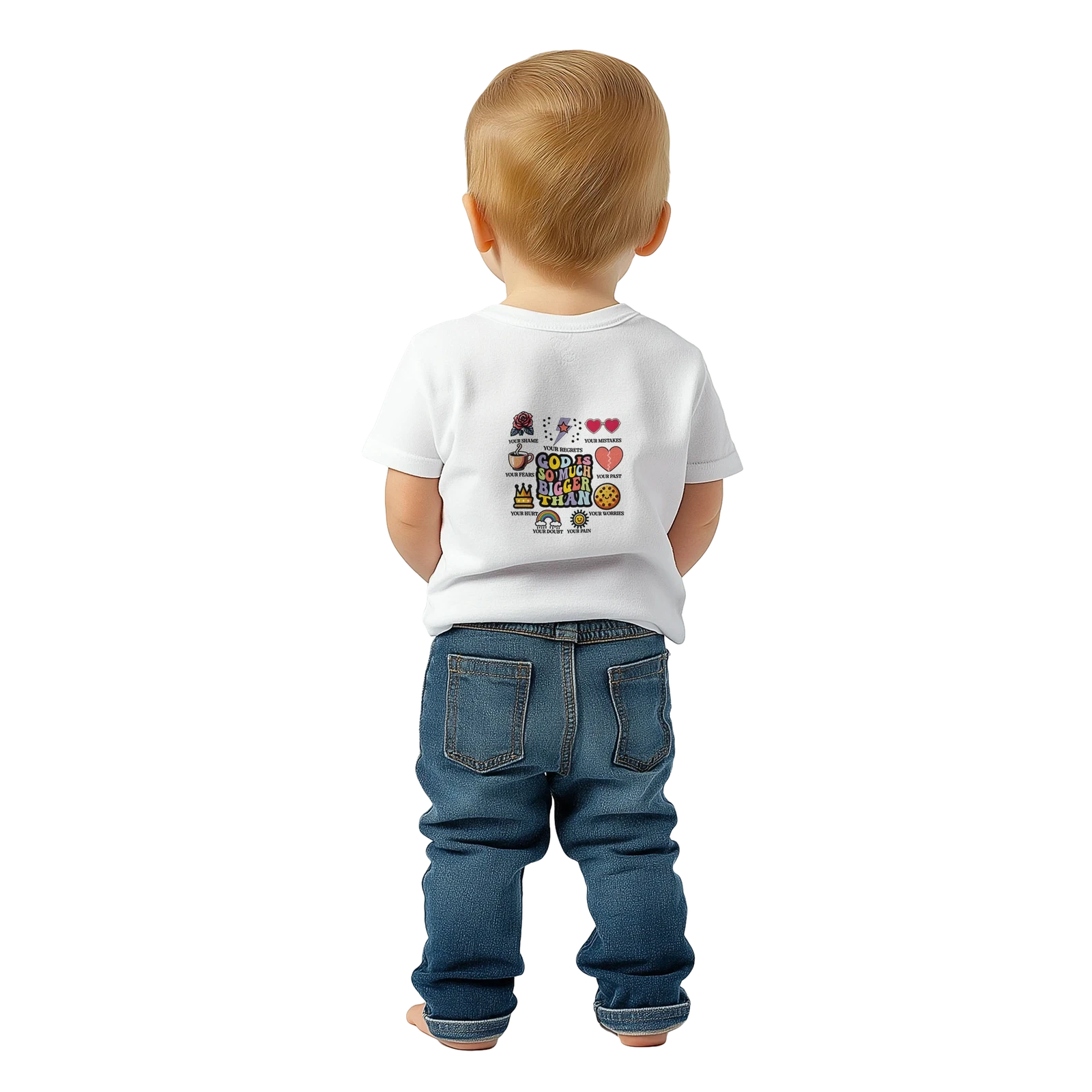 He Is Love Christian Baby Crewneck T-shirt - ClaimedbyGodDesigns