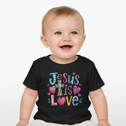 He Is Love Christian Baby Crewneck T-shirt - ClaimedbyGodDesigns