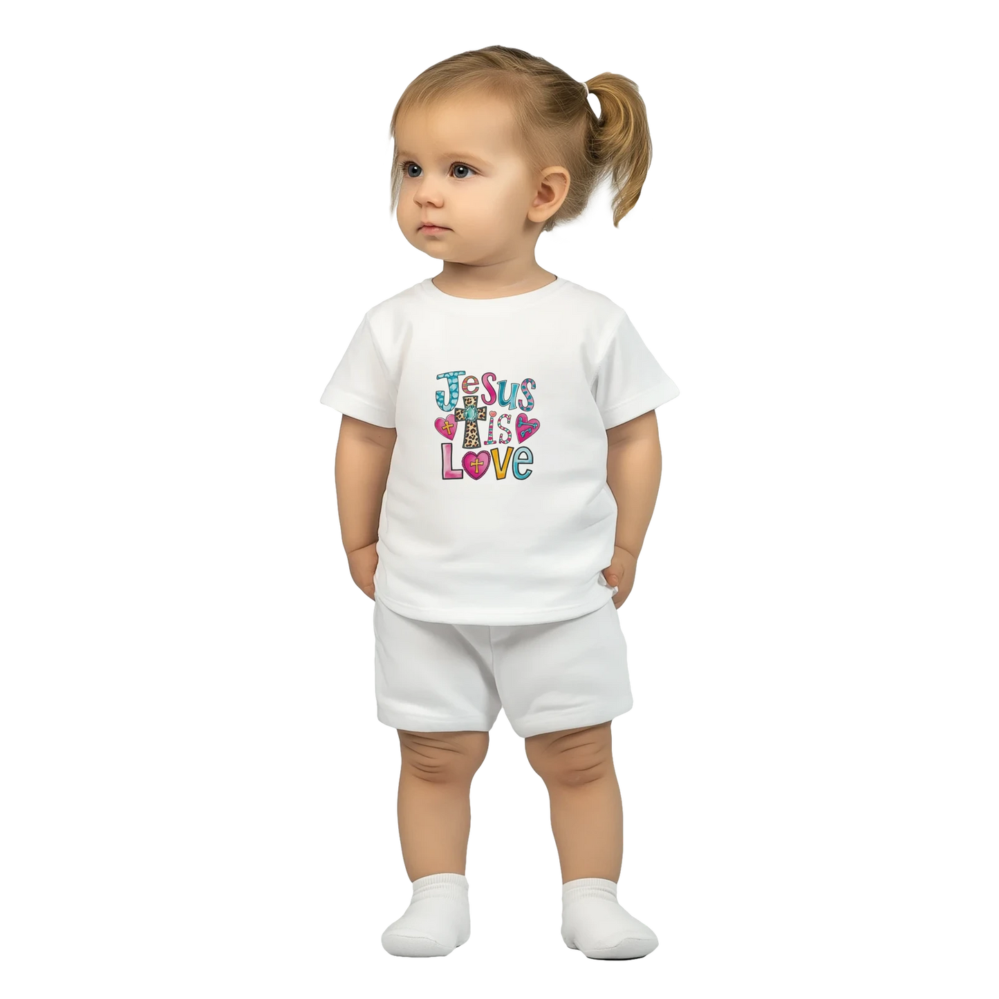 He Is Love Christian Baby Crewneck T-shirt - ClaimedbyGodDesigns