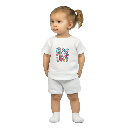 He Is Love Christian Baby Crewneck T-shirt - ClaimedbyGodDesigns