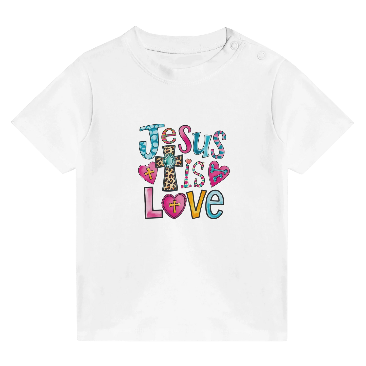 He Is Love Christian Baby Crewneck T-shirt - ClaimedbyGodDesigns