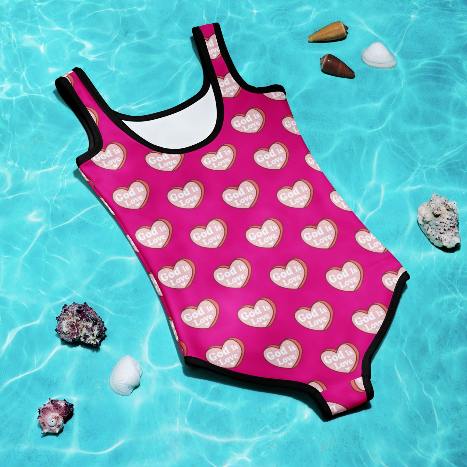 He Is Love Christian Kids Swimsuit - ClaimedbyGodDesigns