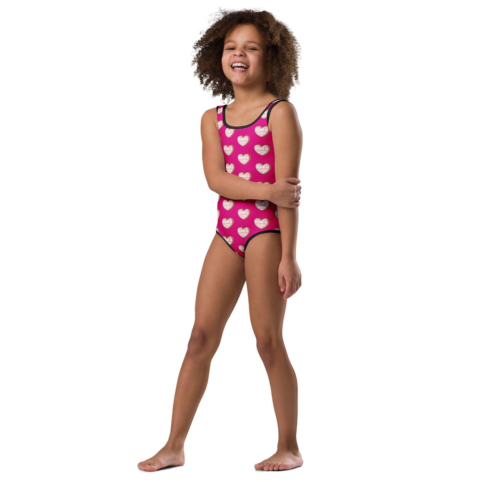 He Is Love Christian Kids Swimsuit - ClaimedbyGodDesigns