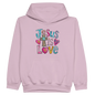 He Is Love Christian Midweight Fleece Youth Hooded Sweatshirt - ClaimedbyGodDesigns