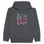 He Is Love Christian Midweight Fleece Youth Hooded Sweatshirt - ClaimedbyGodDesigns