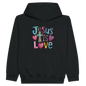 He Is Love Christian Midweight Fleece Youth Hooded Sweatshirt - ClaimedbyGodDesigns