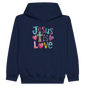 He Is Love Christian Midweight Fleece Youth Hooded Sweatshirt - ClaimedbyGodDesigns