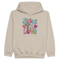He Is Love Christian Midweight Fleece Youth Hooded Sweatshirt - ClaimedbyGodDesigns