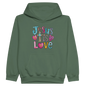 He Is Love Christian Midweight Fleece Youth Hooded Sweatshirt - ClaimedbyGodDesigns