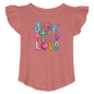 He Is Love Christian Toddler Girls Flutter T-shirt - ClaimedbyGodDesigns
