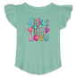 He Is Love Christian Toddler Girls Flutter T-shirt - ClaimedbyGodDesigns