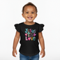 He Is Love Christian Toddler Girls Flutter T-shirt - ClaimedbyGodDesigns