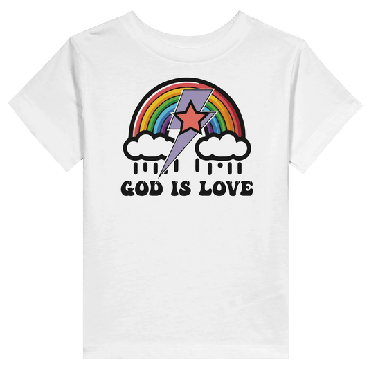 He Is Love Christian Toddler Staple T-Shirt - ClaimedbyGodDesigns