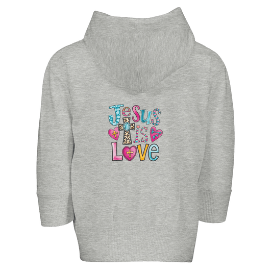 He Is Love Christian Toddler Zip Fleece Hooded Sweatshirt - ClaimedbyGodDesigns