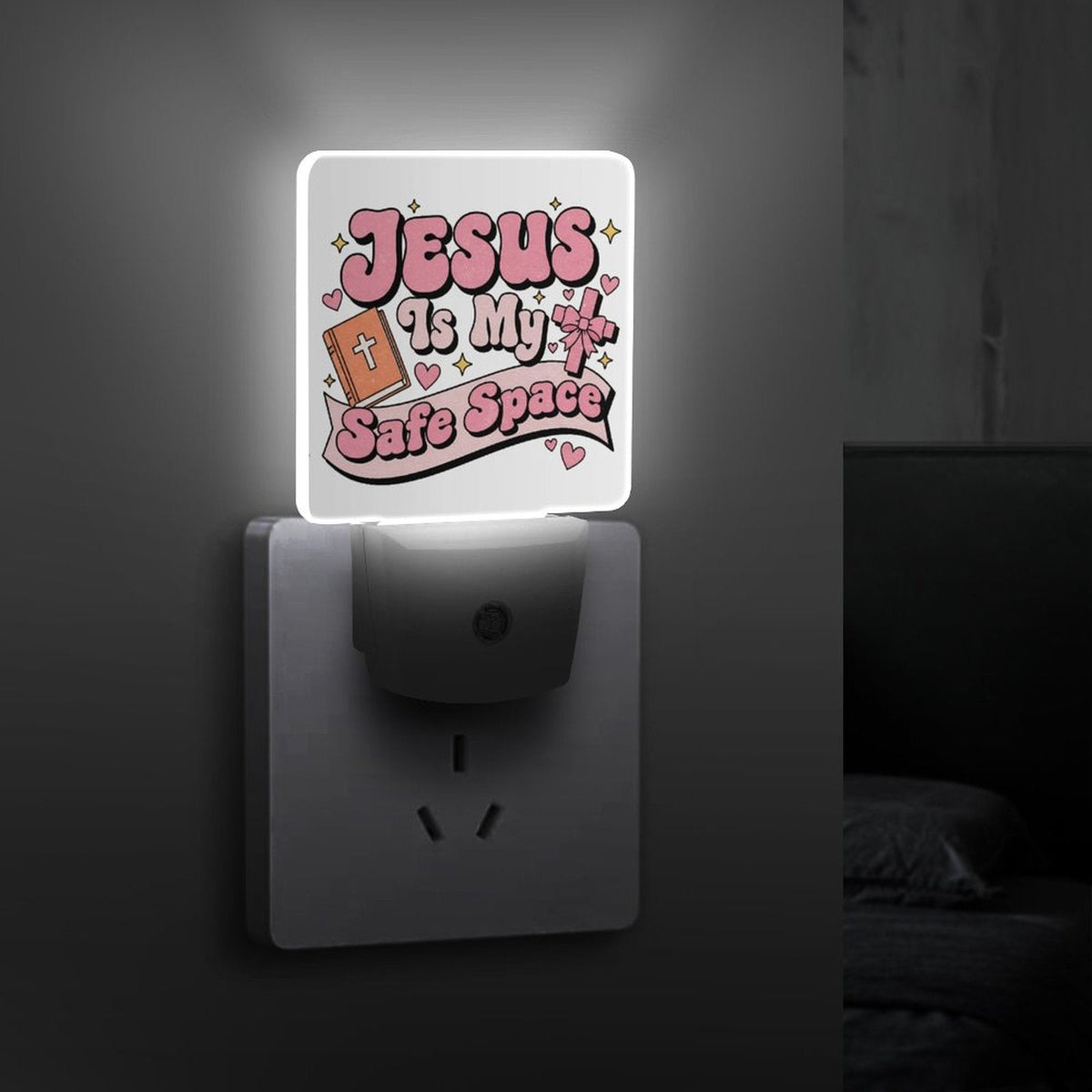 He Is My Safe Space Christian Night Light For Kids - ClaimedbyGodDesigns
