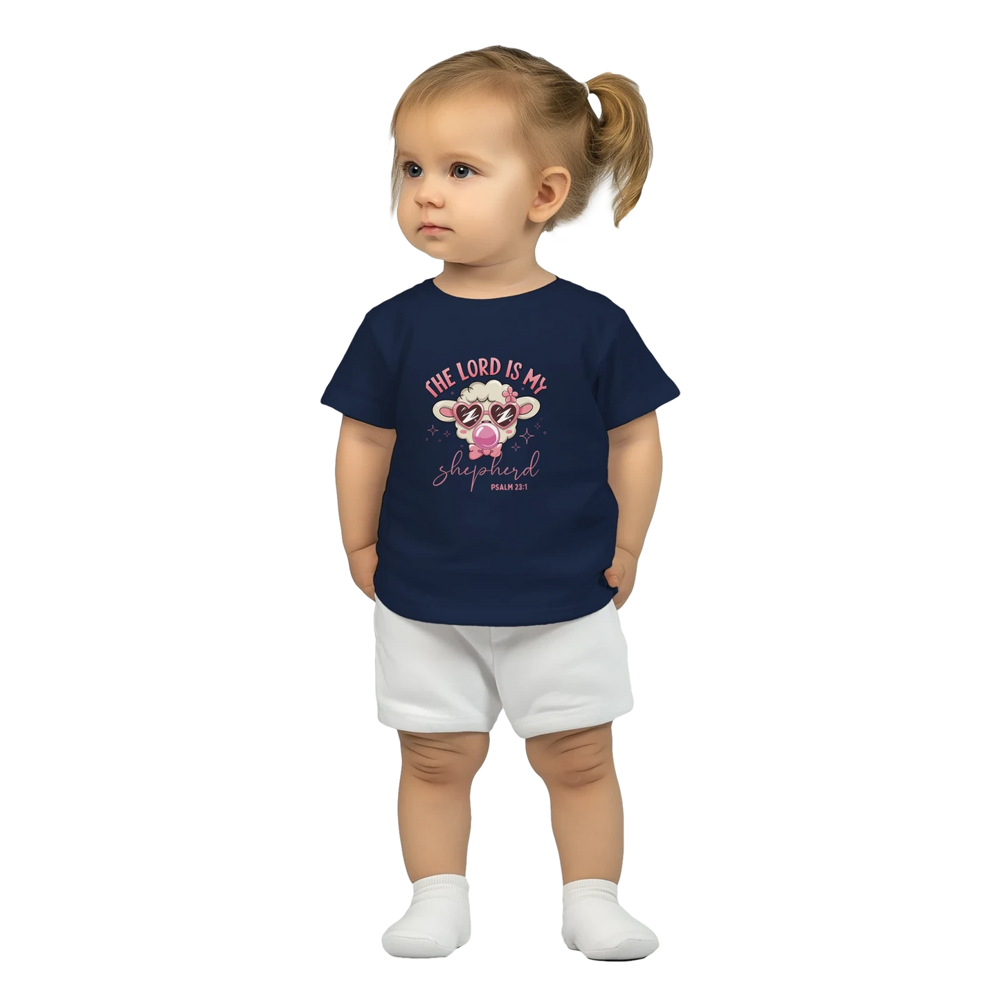 He Is My Shepherd Christian Baby Crewneck T-shirt - ClaimedbyGodDesigns