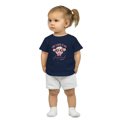 He Is My Shepherd Christian Baby Crewneck T-shirt - ClaimedbyGodDesigns