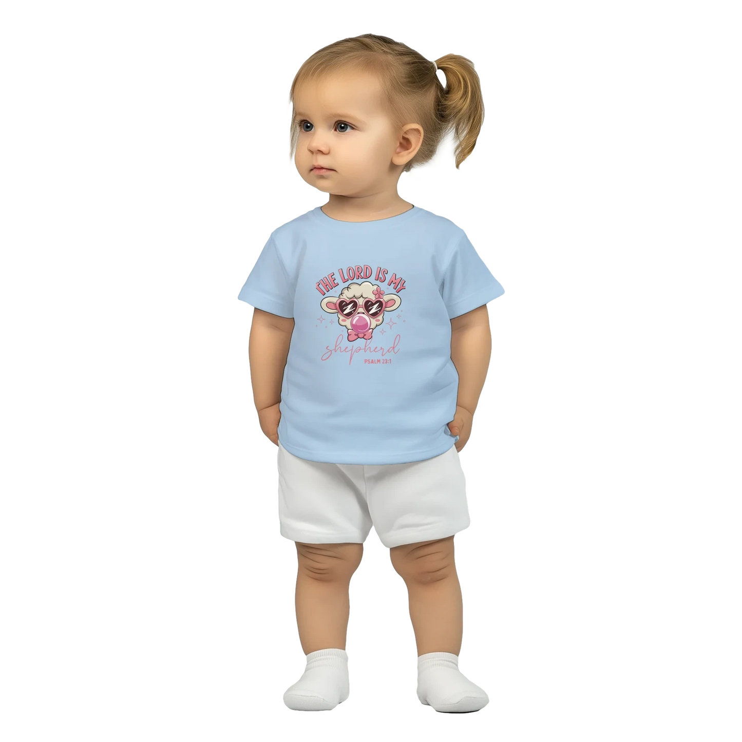 He Is My Shepherd Christian Baby Crewneck T-shirt - ClaimedbyGodDesigns