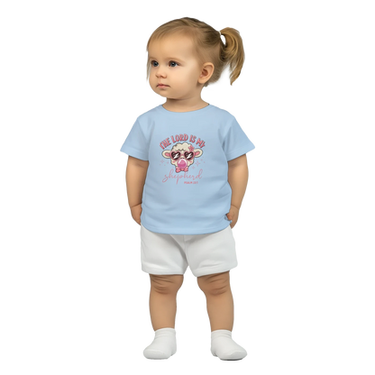 He Is My Shepherd Christian Baby Crewneck T-shirt - ClaimedbyGodDesigns