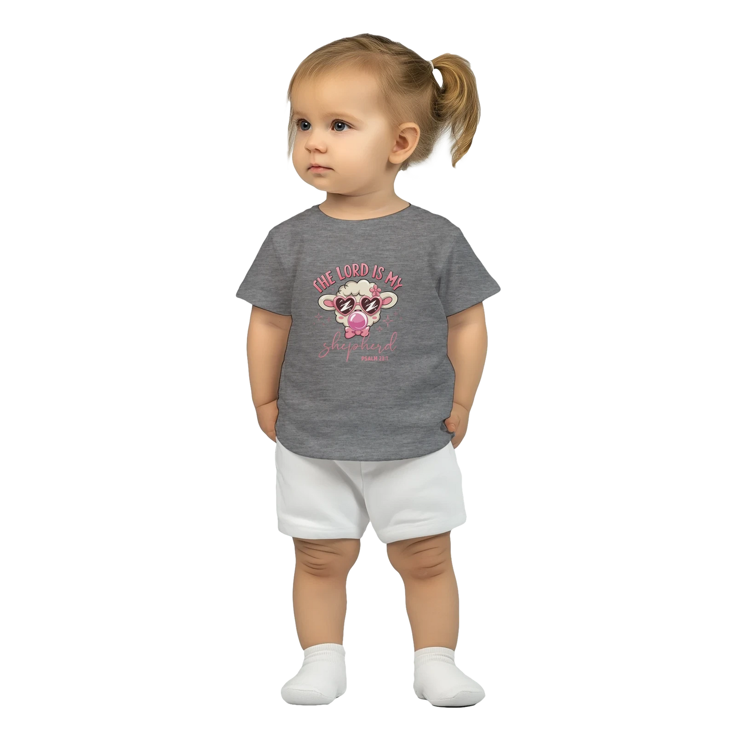 He Is My Shepherd Christian Baby Crewneck T-shirt - ClaimedbyGodDesigns