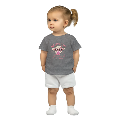 He Is My Shepherd Christian Baby Crewneck T-shirt - ClaimedbyGodDesigns