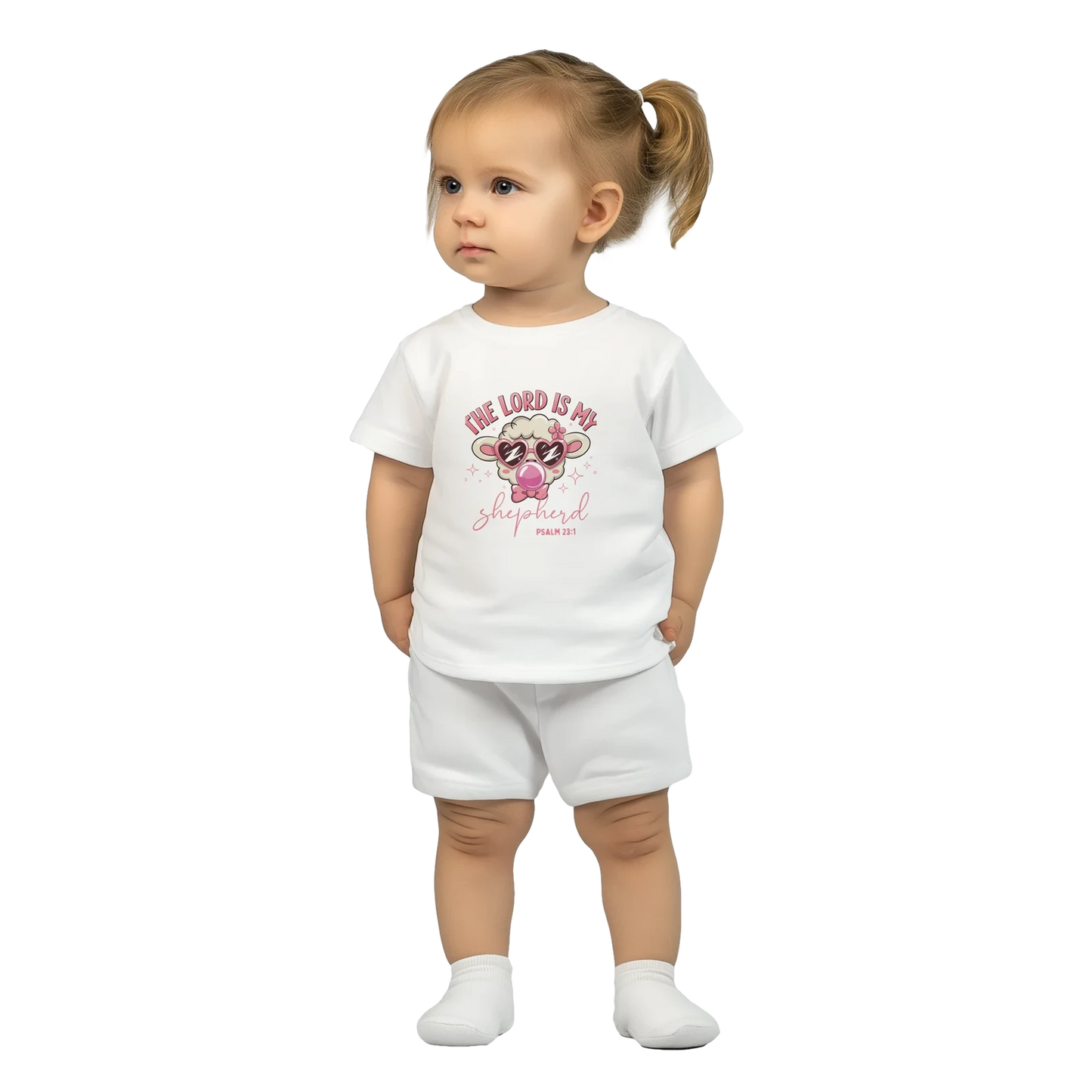 He Is My Shepherd Christian Baby Crewneck T-shirt - ClaimedbyGodDesigns