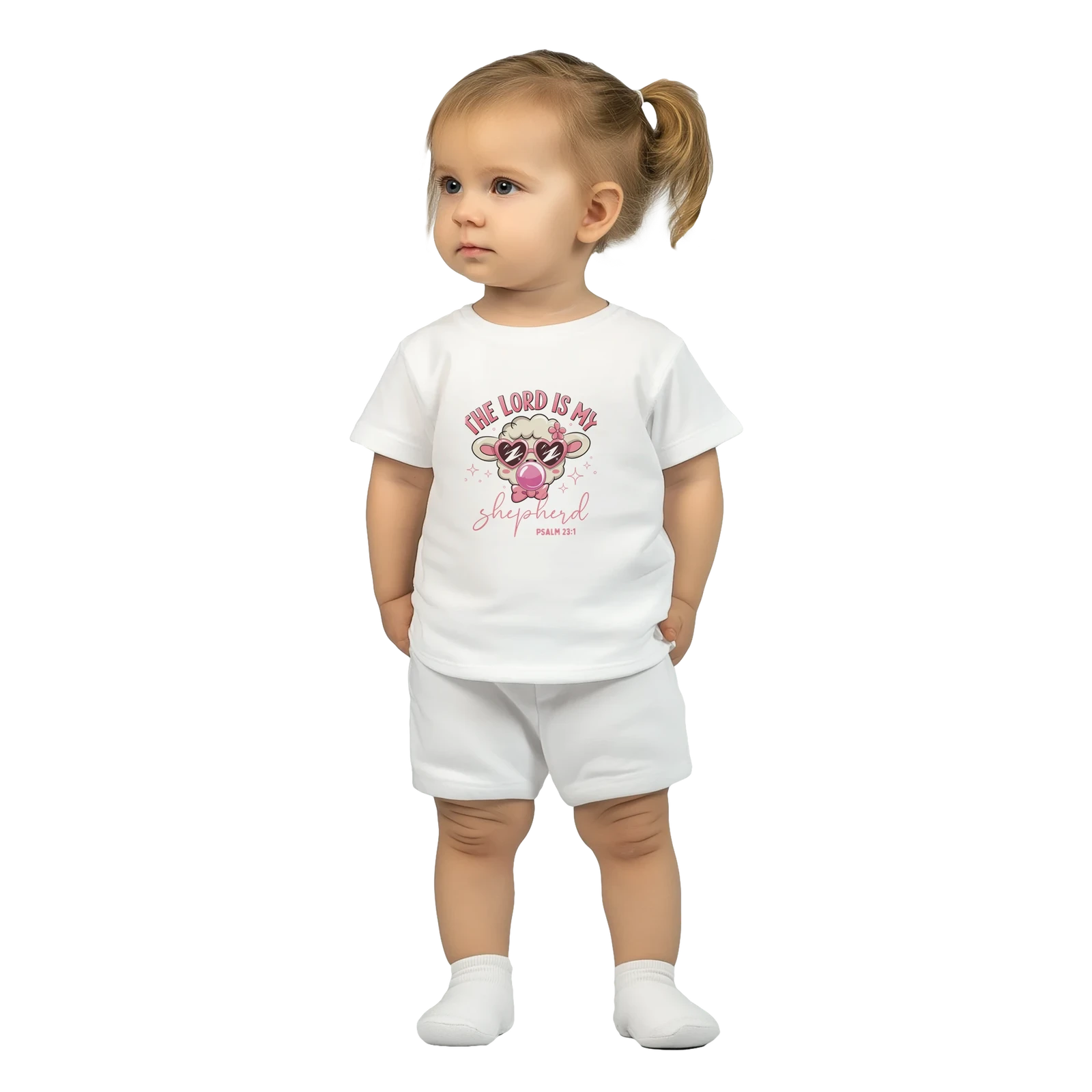He Is My Shepherd Christian Baby Crewneck T-shirt - ClaimedbyGodDesigns
