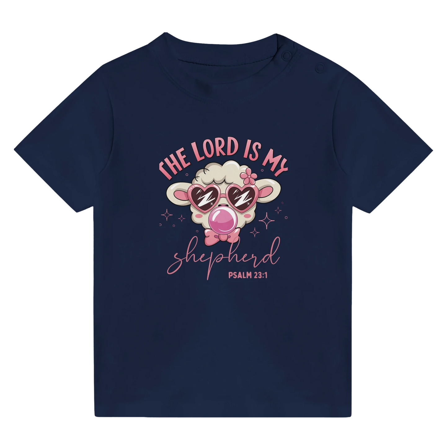 He Is My Shepherd Christian Baby Crewneck T-shirt - ClaimedbyGodDesigns