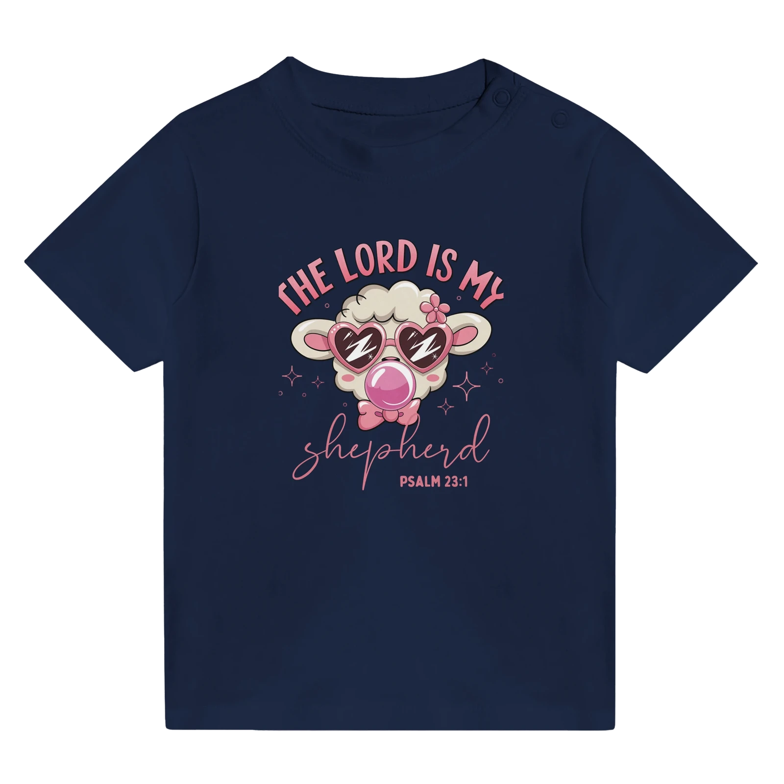 He Is My Shepherd Christian Baby Crewneck T-shirt - ClaimedbyGodDesigns