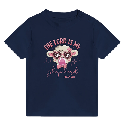 He Is My Shepherd Christian Baby Crewneck T-shirt - ClaimedbyGodDesigns