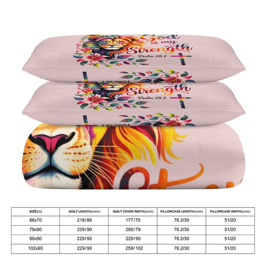 He Is My Strength 3-PieceChristian Comforter Bedding Set-King - ClaimedbyGodDesigns