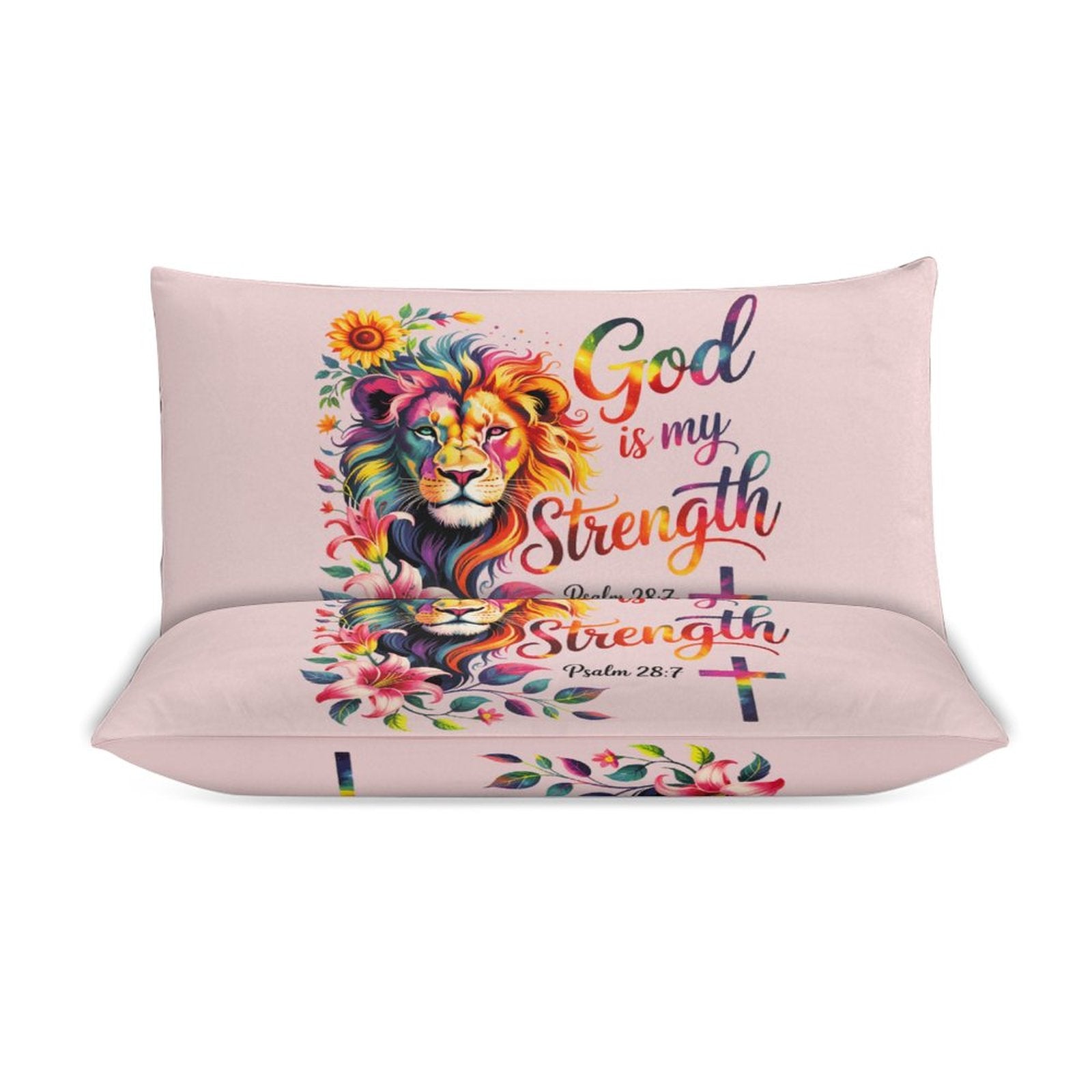 He Is My Strength 3-PieceChristian Comforter Bedding Set-King - ClaimedbyGodDesigns