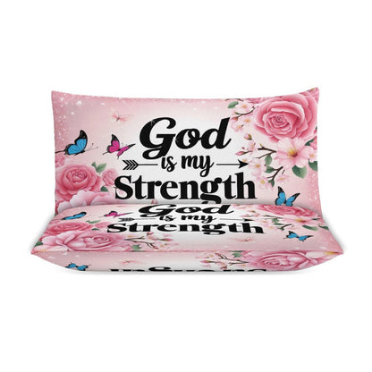 He Is My Strength 3-Piece Christian Comforter Bedding Set - ClaimedbyGodDesigns