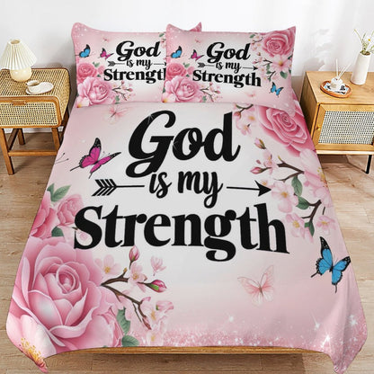 He Is My Strength 3-Piece Christian Comforter Bedding Set - ClaimedbyGodDesigns