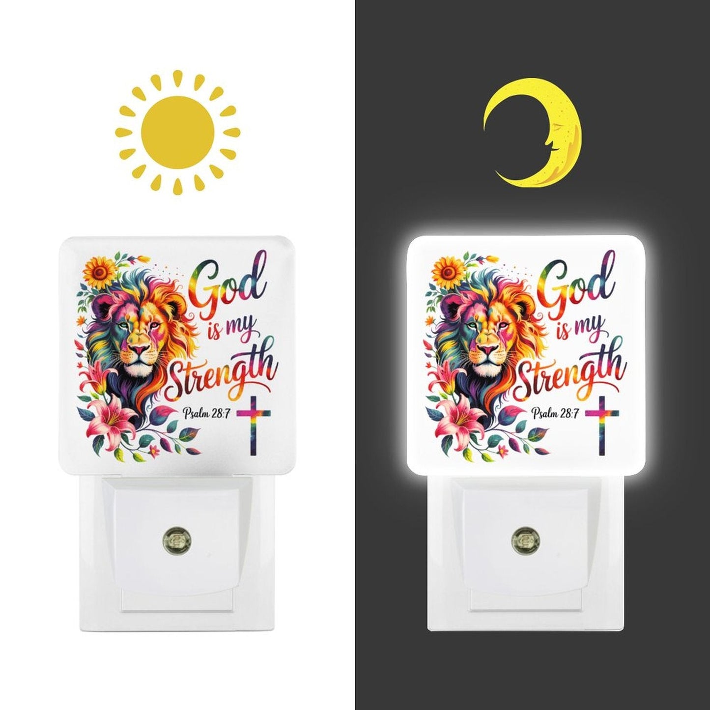 He Is My Strength Christian Night Light  For Kids - ClaimedbyGodDesigns