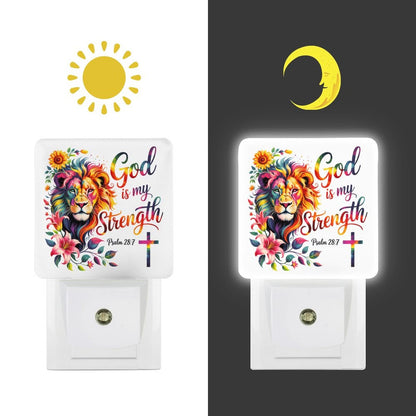 He Is My Strength Christian Night Light  For Kids - ClaimedbyGodDesigns
