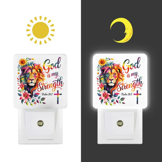 He Is My Strength Christian Night Light  For Kids - ClaimedbyGodDesigns