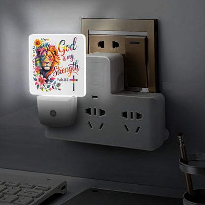 He Is My Strength Christian Night Light  For Kids - ClaimedbyGodDesigns