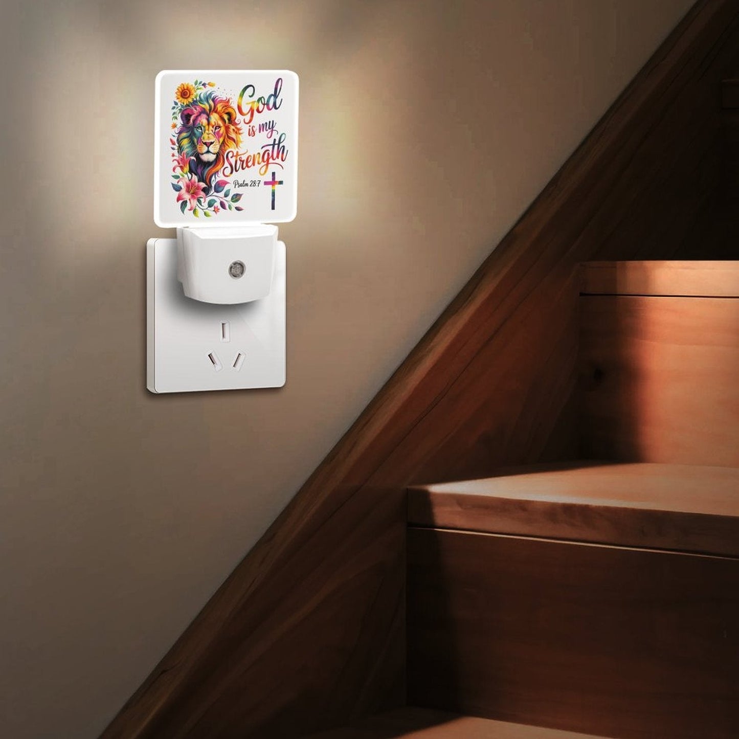 He Is My Strength Christian Night Light  For Kids - ClaimedbyGodDesigns