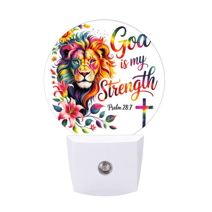 He Is My Strength Christian Night Light  For Kids - ClaimedbyGodDesigns